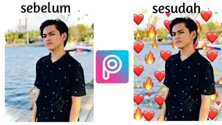 cara edit emoji background di aplikasi PicsArt