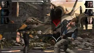 Mortal Kombat X. Уничтожение Соня Блейд, Скорпион, Джакс vs Кэсси Кейдж, Дж. Кейдж.