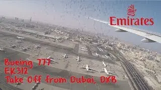 Take Off from Dubai, Emirates flight EK312 to Tokyo, Boeing 777