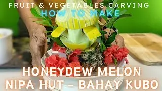 Honeydew Melon Nipa Hut - Bahay Kubo Carving