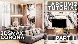 Architectural Visualization Tutorial for Designing a TV Room and Dining Hall in 3dsMax - Corona