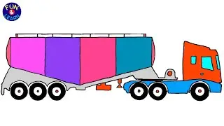 Tanker Truck Drawing | Cement bulk carrier truck tanker drawing #easysketchcolour #easysketchcolour