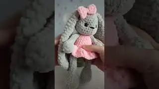 вязаный заяц плюшевый, обзор
