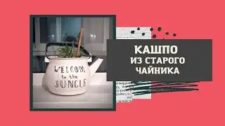 Спасла старый чайник. Кашпо из старого чайника. Дала вторую жизнь чайнику.
