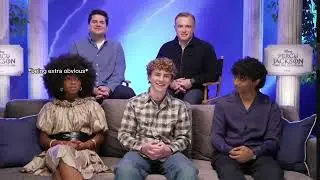 The Percy Jackson cast being their characters