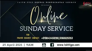 Faith FGPC Live 25-04-2021 | Sunday Service