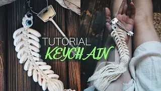 Boho Keychain with seashells / Tutorial macrame for beginners
