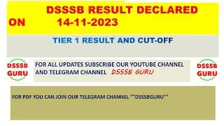 dsssb result declared today #dsssbresult #dsssblatestupdate #dsssb_examination_scheme  #DsssbGuru