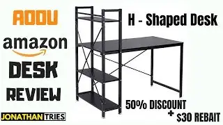 AOOU AMAZON DESK REVIEW AND DISCOUNT CODES | H - SHAPED DESK