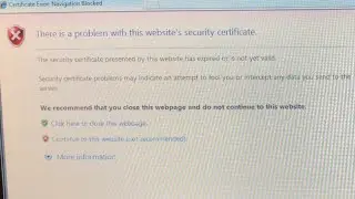 How to fix this website’s  security certificate windows-7-pro book 4520s