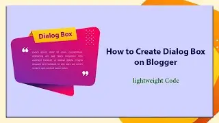 How To Create Dialog Box On Blogger | Creating Material Design Dialog Box with jQuery on Blogger