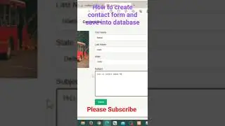 Create Contact form using PHP and MySQL