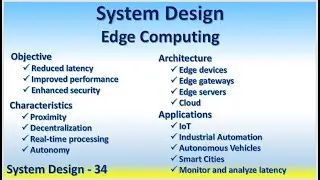 System Design 34 Edge Computing Reduced latency Improved performance Real-time processing Proximity