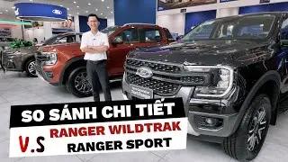 So sánh chi tiết Ranger Wildtrak và Ranger Sport hơn nhau những gì ?