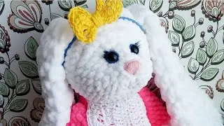 Marshmallow bunny height 40 cm, from Himalaya dolpfin baby yarn master class crochet for beginner...