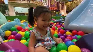 My little baby zoe girl playing slide