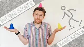 Inline Skate Basic Skills with Cones - Slalom, Turns & Curb Jumping
