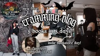 CRAMMING READING VLOG | 5 books in 5 days, indie bookstore day, finding a new fave!
