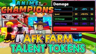 HOW TO *AFK FARM* TALENT TOKENS | GET SSS STATS EASILY In Anime Champions Simulator