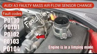 Audi A3 Faulty Mass Air Flow Sensor Replaced Due to the Engine Running in a Limp Mode. MAF Sensor.