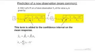 Prediction Interval for Straight Line Regression