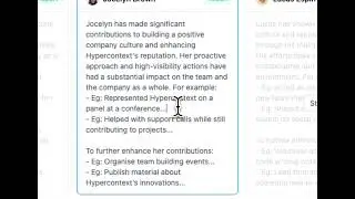 AI drafted answers for performance reviews