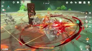 Arlecchino C0R1 dmg test in her artifact domain | Genshin Impact