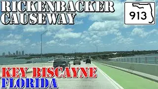 FL 913 East - Rickenbacker Causeway - Miami to Key Biscayne - 4K Highway Drive