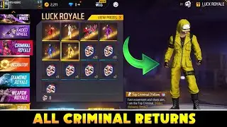 ALL CRIMINAL BUNDLE RETURN ONLY 0.1% PLAYER KNOW ABOUT THIS || GARENA FREE FIRE