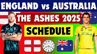 England Tour of Australia Ashes series schedule | England vs Australi The Ashes series schedule 2025