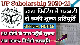 UP SCHOLARSHIP 2021📝डाटा फिडिंग मे गडबडी से रूकी शुल्क प्रतिपूर्ति CM योगी के पास पहुँची सूचना LIVE🔴