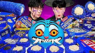 ASMR MUKBANG | GALAXY HONEY JELLY CANDY RECIPE Desserts (Blue Food, Jelly, Noodles Jelly, Ice cream)