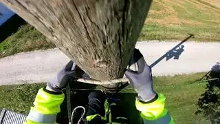 #Часть2 - Заготавливаем столбы. Интернет, Норвегия. Работа на столбе.  Fiber Internet