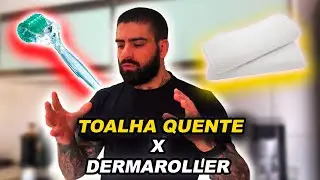 TOALHA QUENTE X DERMAROLLER NA BARBA | BARBA PRETA