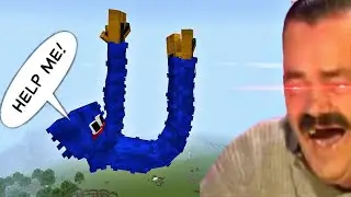 falling test of Huggy wuggy Poppy playtime in Minecraft