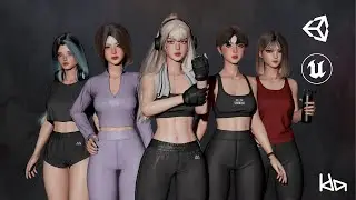PREVIEW - GAME-READY 3D Character - Gym Girls