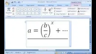 How to insert a mathematical equation into a word document (Microsoft word equation editor)