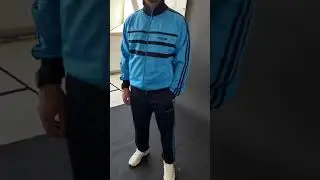 Мужской спортивный костюм адидас Зебра голубая Винтаж 90-х Adidas  Австрия Спортивные костюмы