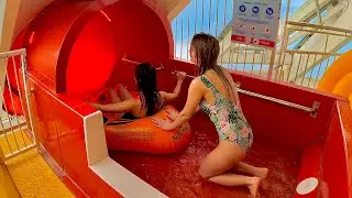 Tunnel Waterslide Ride Goes Wrong at Aqualibi Water Park, Belgium