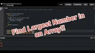 Find Largest Number in an Array