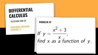 Functional Notation|Differential Calculus| Problem#2