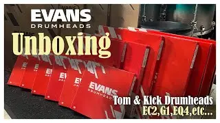 【Vlog】"Unboxing" Evans Drumheads - Tom & BD - EC2,G1,EQ4!!🥁