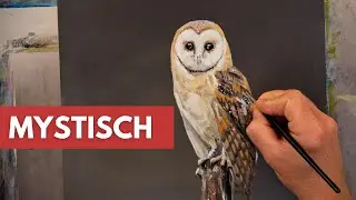 Eule malen mit Acrylfarben - Mit dieser Technik geht das