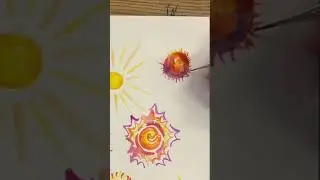 Watercolor Sun Painting #shorts