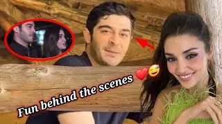 #handeerçel and #burakdeniz having fun behind the scenes of their new series #ikiyabancı