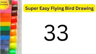How to Draw a Flying Bird from number 33| Beginners Easy Bird Drawing Step by Step