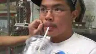 John drinks a slurpee