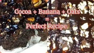 moist chocolate banana cake with Oats,combining the flavors and aroma of cocoa,banana and oats