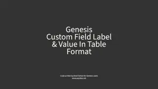 Custom Field Label & Value In Table Format