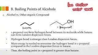 8.2 Physical Properties of Alcohols
